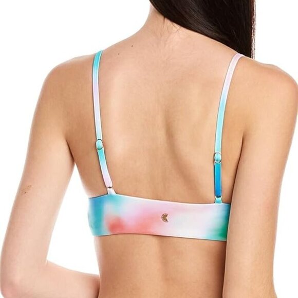 Citrus Reversible Pastel Tie-Dye Print V-Neck Bikini Swimsuit Top Size M NWT - Picture 2 of 7